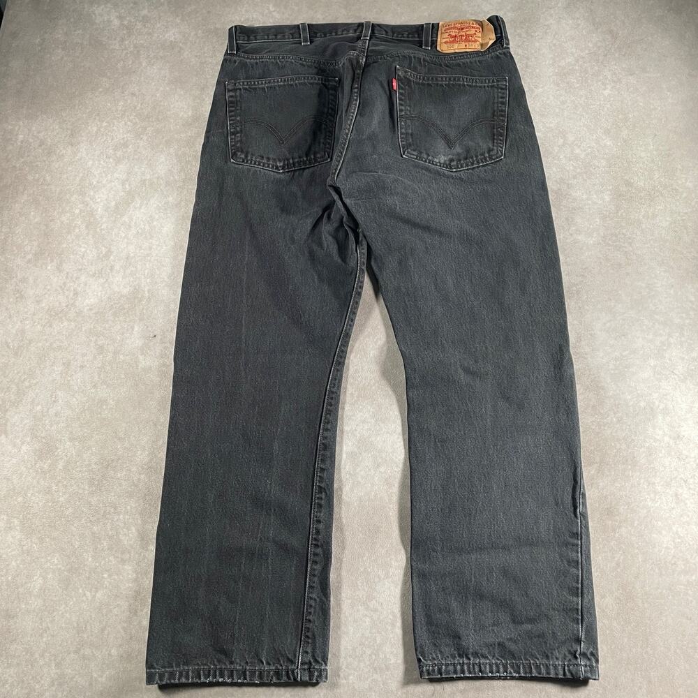 Vintage Levi's 501 37x28 Original Fit Button Fly Faded Black Jeans 100% Cotton